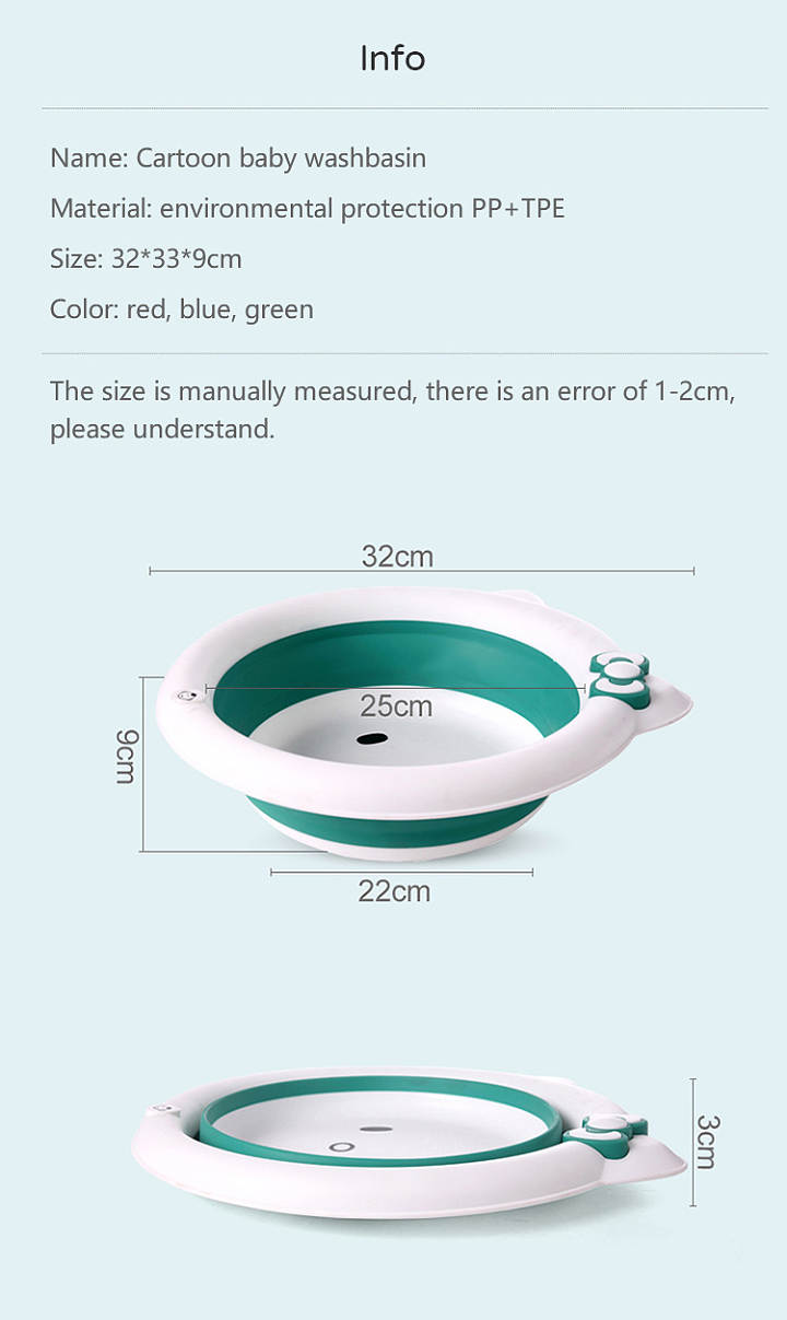 Portable Washbasin, Collapsible Washing Up Dish Pan Plastic Folding Tub for Home 