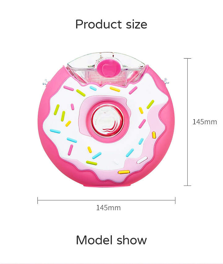 380ml Children's Cartoon Water Bottle Doughnut Shaped Kettle Snap Lock Sipper Bottle For Kids