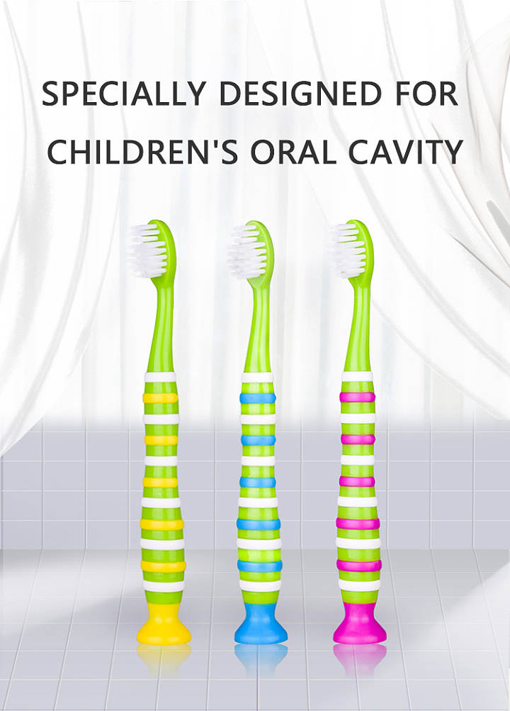 Children Toothbrush Soft Brush Toothbrush Cartoon Sucker Training Toothbrush 1Pc *3