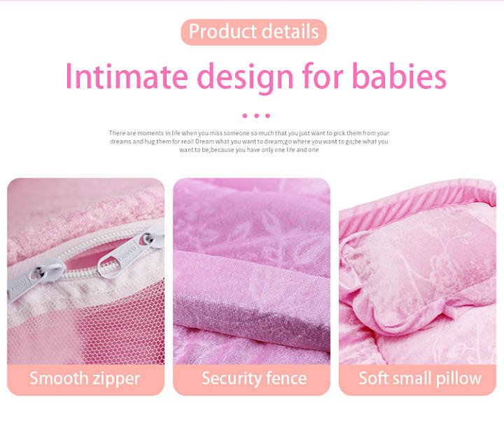 Baby Portable Foldable Net Bed with Mosquito Net and Soft Pillow